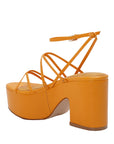Lulamax Luna Platform Heel - High-Block Heel, Trendy & Comfortable - Orange