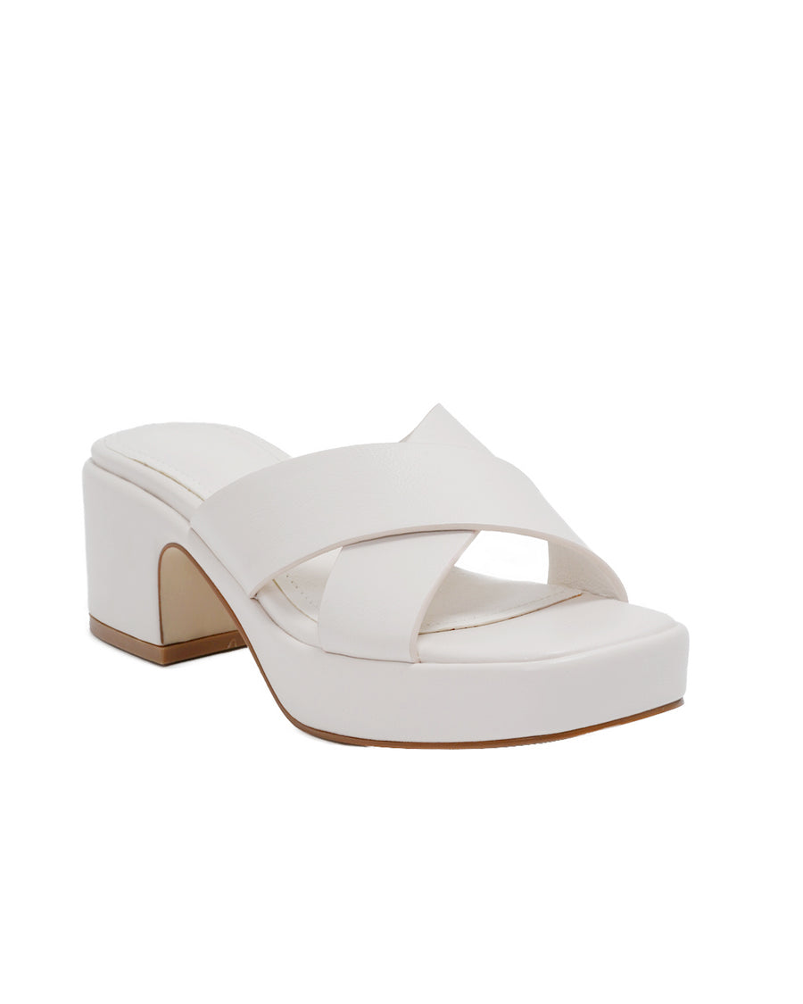 Lulamax Macie Platform Sandal - Chunky Padded Sole, Versatile Design - White